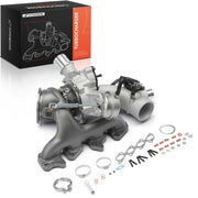 A-Premium turbo front assembly showing compressor face and boost benefit