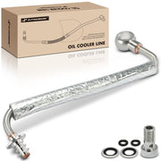 A-Premium front view of turbo oil feed line showing fitment benefit