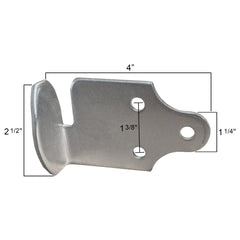 A.A bracket beside ruler showing 4 inch length for accurate sizing during installation