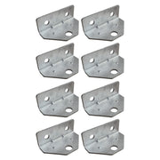 A.A front view of eight swivel top brackets showing durable finish and easy mounting