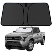 aatoppus Tacoma front view showing full windshield coverage and sun protection benefit