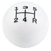 Abfer white ball shift knob front view showing clean finish and style benefit