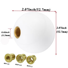Abfer shifter knob with three alloy adapters laid out for easy fit confirmation benefit