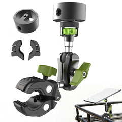 Ablian clamp front view showing secure Starlink attachment and portability