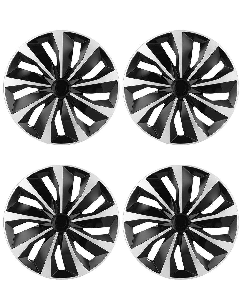 ABX hubcap front view showing black and silver styling and instant curb appeal