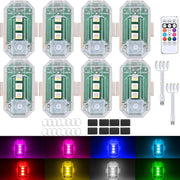 ABYRKVE front view of 8PCS strobe kit showing contents and benefits