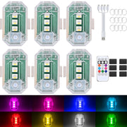 ABYRKVE front view of six strobe lights showing compact pack and mounting accessories