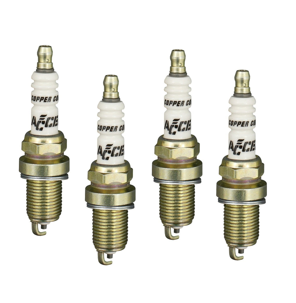 ACCEL shorty spark plug front view showing compact design and easy fit benefits