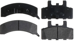 ACDelco front pad set packaging showing contents and fit verification benefit