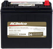ACDelco Gold 51RAGM front view showing compact Group 51 design and reliable starting power