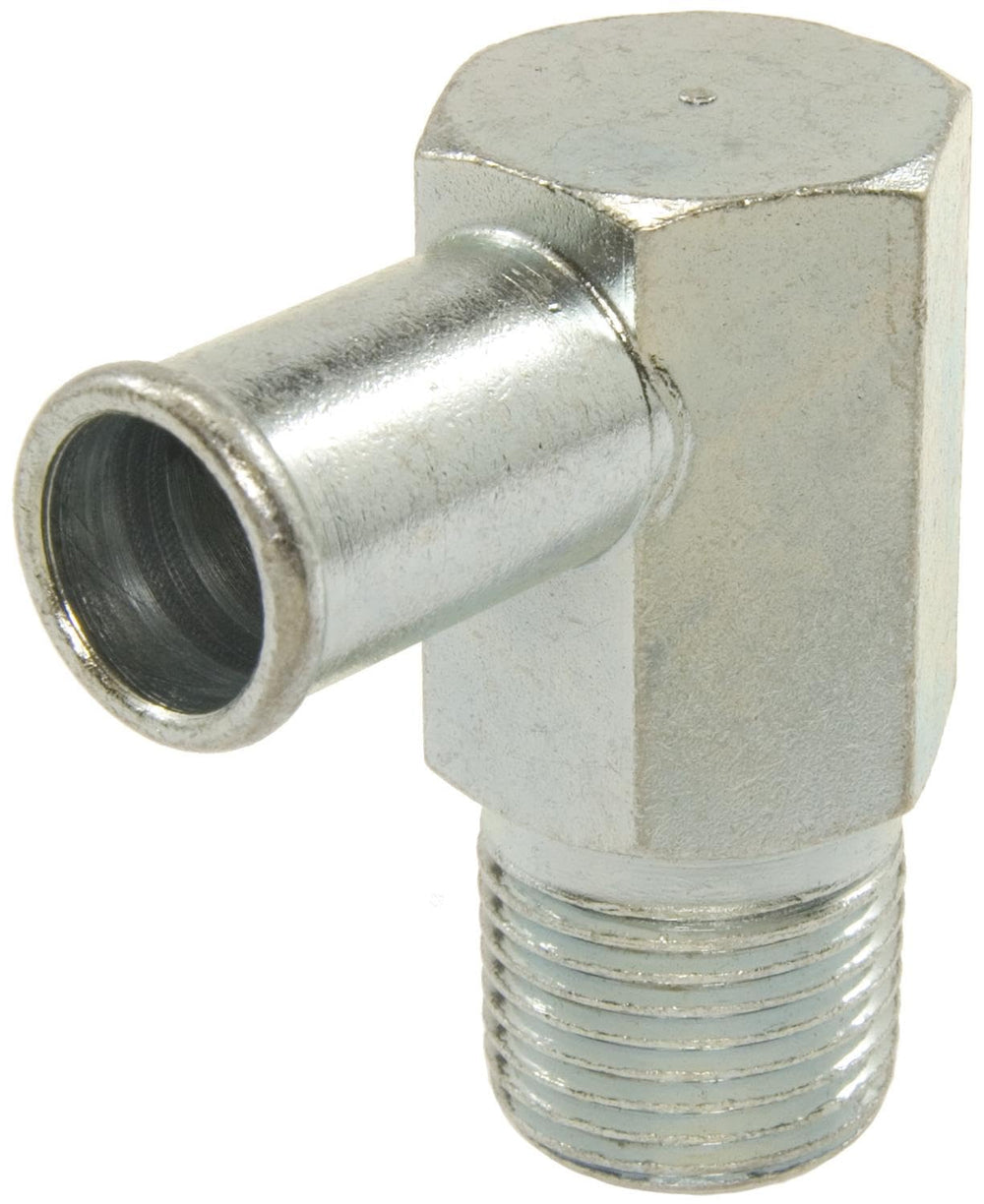 ACDelco heater fitting front view showing durable silver finish and precise fit
