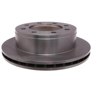 ACDelco silver rear rotor front view showing clean finish and bolt holes for reliable fitment