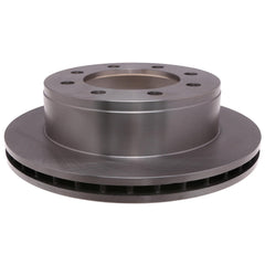 ACDelco silver rear rotor front view showing clean finish and bolt holes for reliable fitment