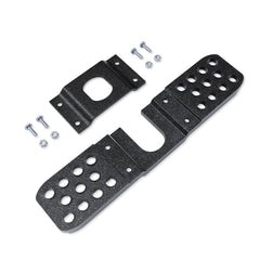 Acheterry front view showing compact hitch step for easy rear access