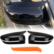 ACLONG front view glossy black mirror caps showing sleek upgrade and improved curb appeal