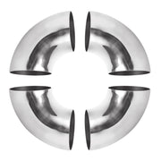 Acrux7 front view of four polished exhaust elbows showing pack benefit