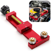 Acshio front view of metal oil filter cutter showing durable frame and clamp, long-lasting reliability