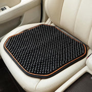 Acshio wood beaded seat cushion front view showing even bead layout and breathable comfort