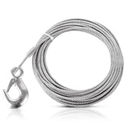 ACXFOND steel winch cable front view showing length and hook, durable replacement