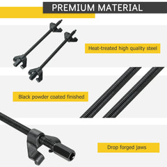 Acymner internal clamp engaged on a coil spring demonstrating balanced compression for safety