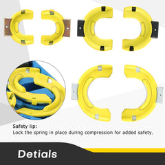 Acymner tool in use on a MacPherson strut, enables safer spring removal