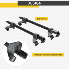 Acymner compressor beside ruler showing 14-inch jaw opening and scale for correct sizing