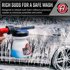 Adam's Polishes metering tips displayed to adjust soap ratio for tailored foam