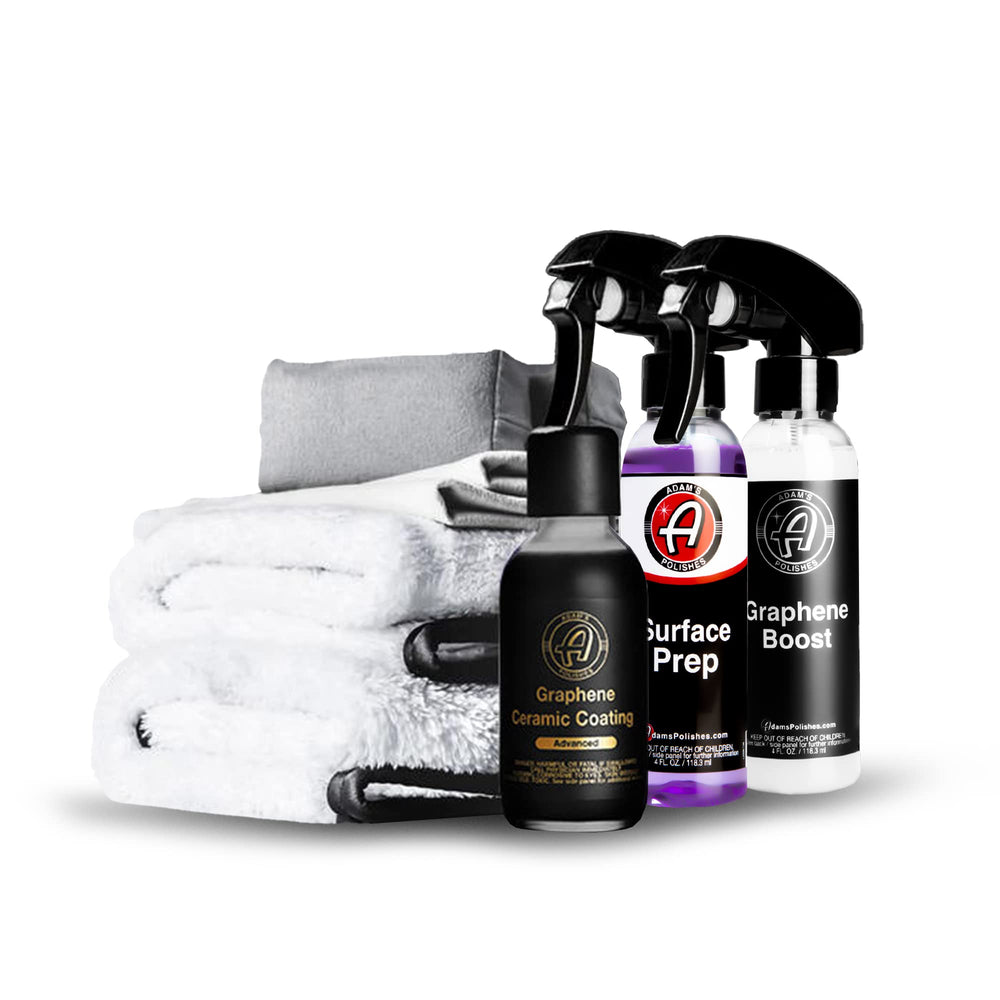 Adam's Polishes front packaging showing kit and label benefits