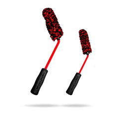 Adam's Polishes angled wheel brush front view showing shape and size for precise cleaning