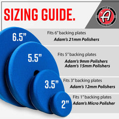 Adam's Polishes foam density comparison top view highlighting different grades for finishing