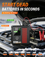 ADORETRIP JFEGWO battery clamps and digital display showing safe connection and status