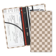 ADUQLZUX front view of beige checkerboard holder showing sleek profile and organization