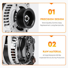 Aeagle alternator label close-up showing model and specifications for verification