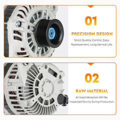 Aeagle alternator side mounting points view showing bolt locations for easy installation