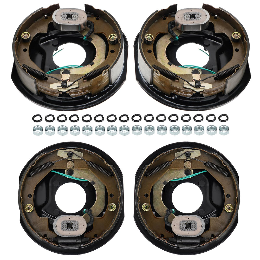 Aeagle front view of left and right brake assemblies showing fit and bolt pattern, aids selection