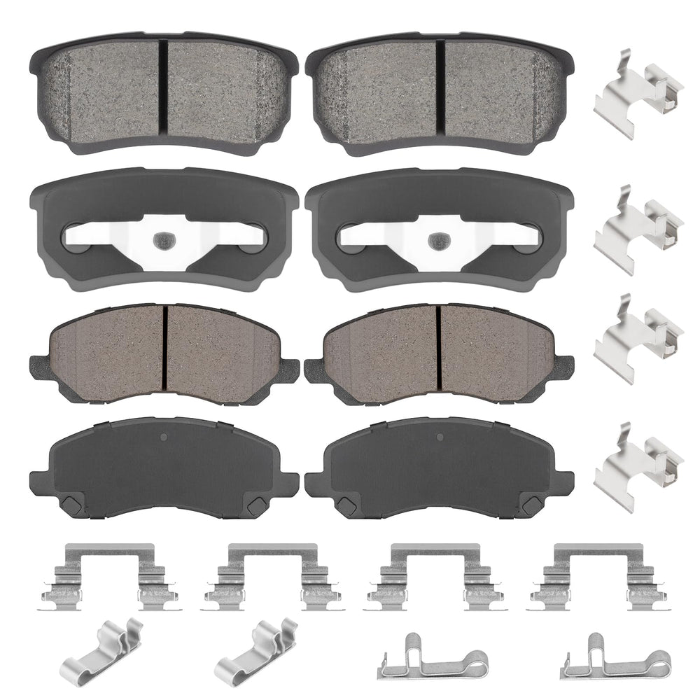 Aeagle front pads packaging showing product and fit information, clear compatibility benefit