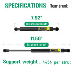 Aeagle Infiniti Q50 lift strut closeup piston showing durable construction benefit