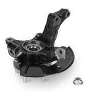 AEagle front-left steering knuckle overview showing complete assembly and fitment benefit
