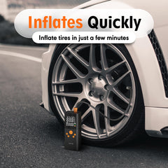 AEER inflator stored in car trunk offering quick roadside inflation and space-saving benefit