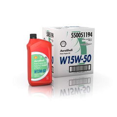 AeroShell front quart bottle label view showing product ID and correct oil selection benefit