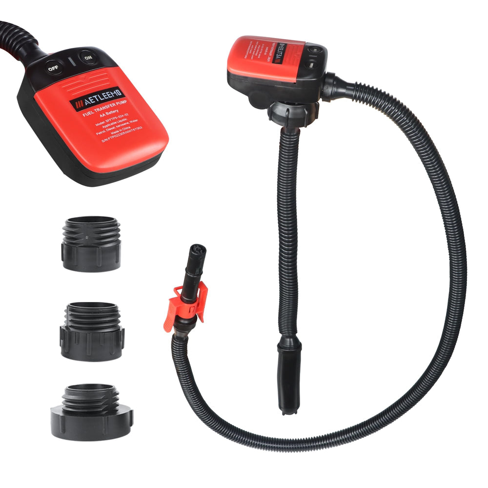 AETLEEMO front view pump and nozzle showing compact design and portability
