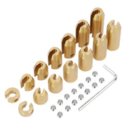 AFEISOL front package showing 14 brass spoke weights and Allen wrench for quick balance