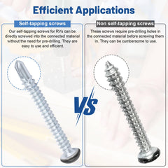 AFZZ pan head screw installed on RV trim showing secure fastening benefit