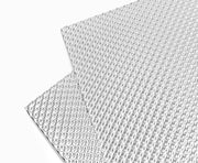 AggSound front view of two heat shield panels showing size and finish, protecting components