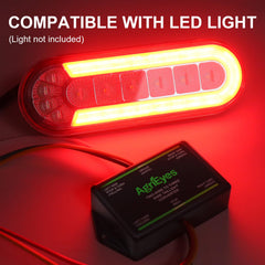 Agrieyes CT012 connected to a 4-way flat plug ensuring correct trailer signal separation
