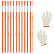 AHKUNMT front packaging of 10 reflective driveway markers showing included poles and bands for visibility