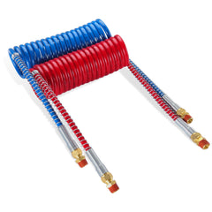 Ailbiuko coiled hose front packaging shows DOT compliance and durable build benefit