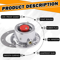 Ailbiuko hub cap oil window closeup with clear view for fast lubricant checks