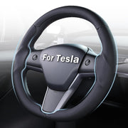 Aimato front view on Tesla wheel showing sleek fit and protection