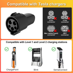 Aipechy adapter locked on Tesla port providing stable charging connection